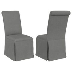 Orleans Furniture - Coaster - Shawna Upholstered Skirted Side Chair Light Grey (Set of 2) - 100749