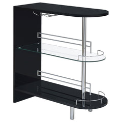 Orleans Furniture - Coaster - Adolfo Rectangular 2-tier Home Bar Table Black High Gloss - 101063
