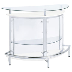 Orleans Furniture - Coaster - Amarillo Freestanding Glass Top Home Bar Wine Cabinet White - 101066