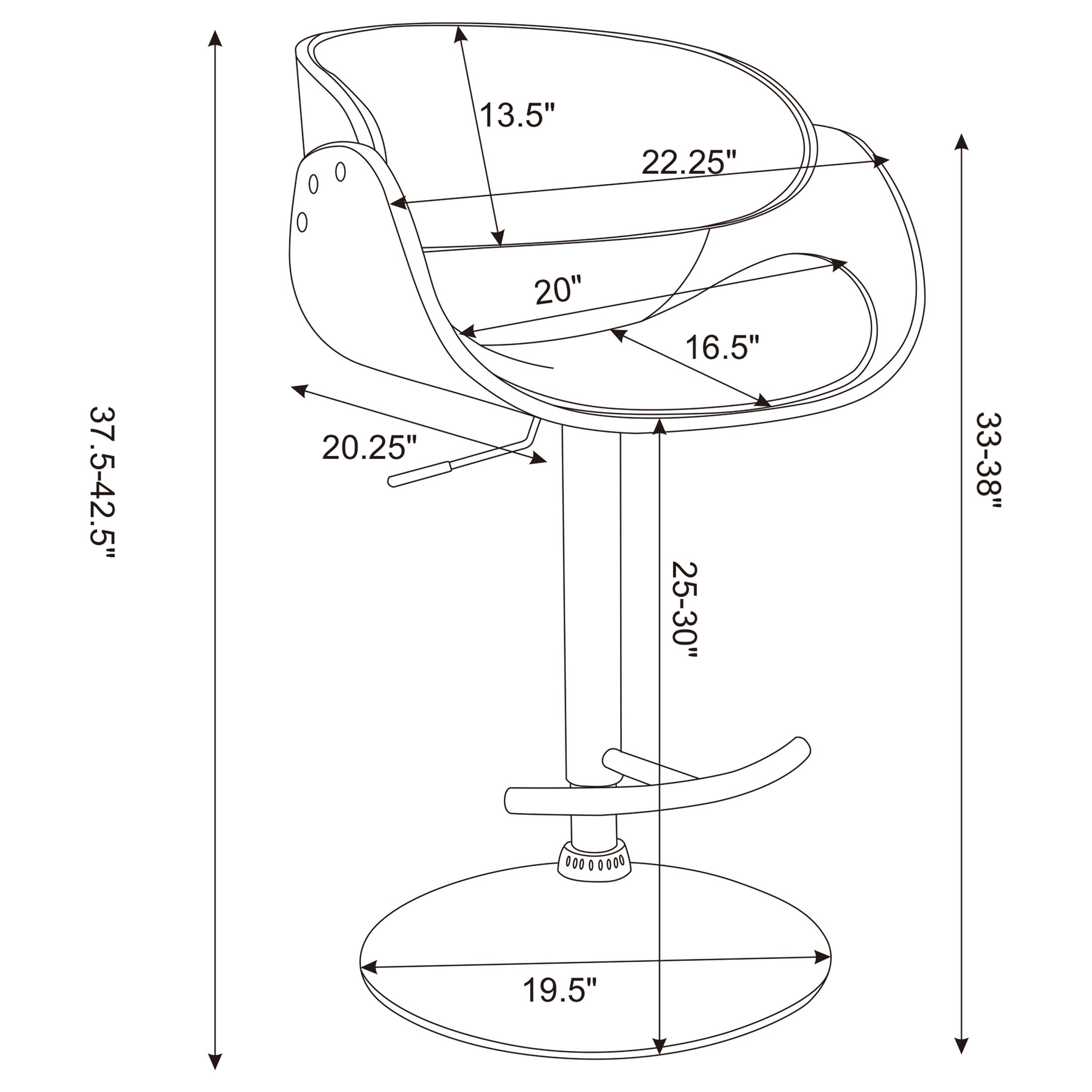 Dana Adjustable Bar Stool Ecru and Chrome