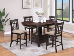Orleans Furniture - Coaster - Lavon 5-piece Oval Counter Height Dining Set Light Chestnut - 105278-S5