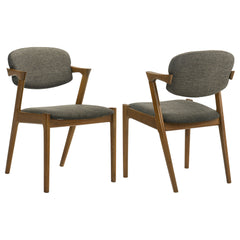 Orleans Furniture - Coaster - Malone Padded Wood Dining Arm Chair Dark Walnut (Set of 2) - 105352