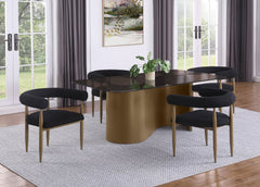 Orleans Furniture - Coaster - Edson 5-piece Rectangular Glass Top Dining Table Set Bronze - 105761-S5
