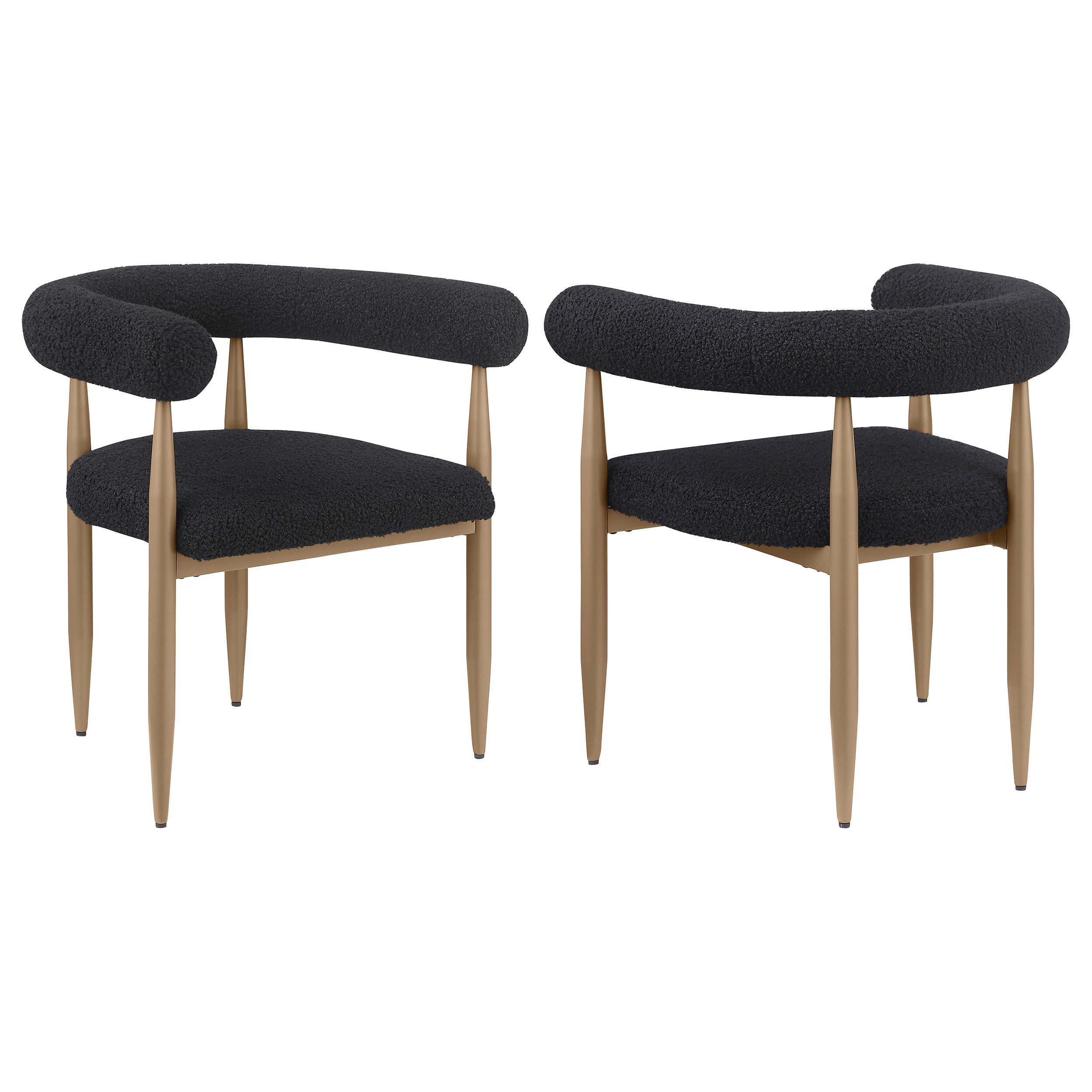 Orleans Furniture - Coaster - Dunmore Boucle Upholstered Dining Arm Chair Black (Set of 2) - 105762