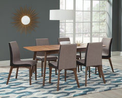 Orleans Furniture - Coaster - Redbridge 7-piece Rectangular Dining Set Natural Walnut - 106591-S7