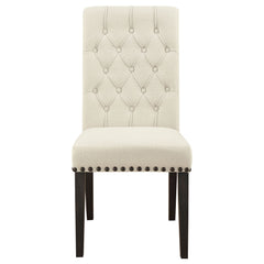 Alana Fabric Upholstered Dining Side Chair Beige (Set of 2)