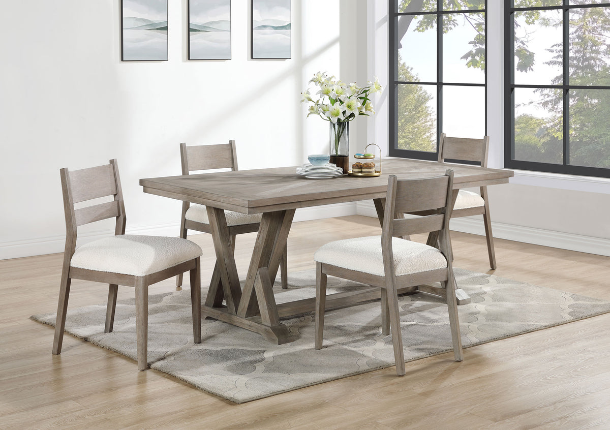 Orleans Furniture - Coaster - Cornelia 5-piece Rectangular Dining Table Set Coastal Grey  - 107441-S5