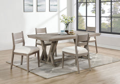 Orleans Furniture - Coaster - Cornelia 5-piece Rectangular Dining Table Set Coastal Grey  - 107441-S5