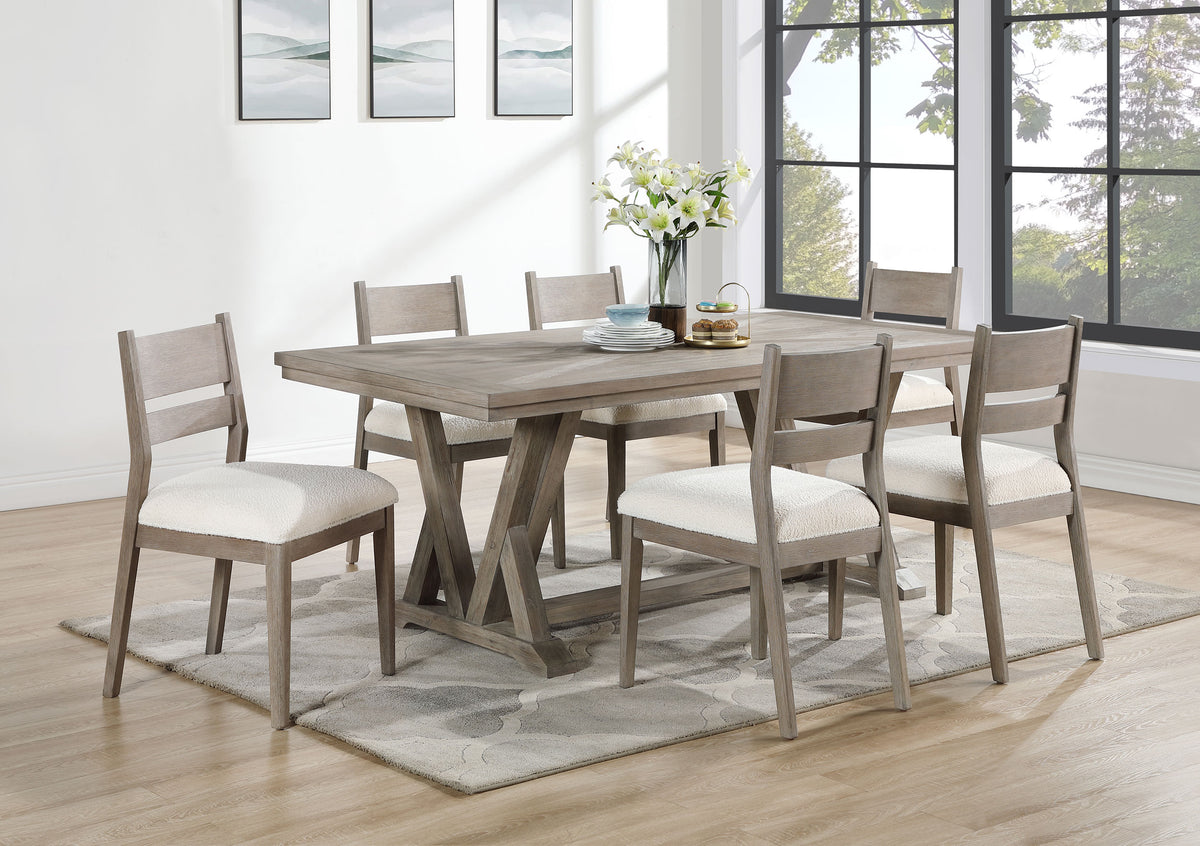 Orleans Furniture - Coaster - Cornelia 7-piece Rectangular Dining Table Set Coastal Grey  - 107441-S7