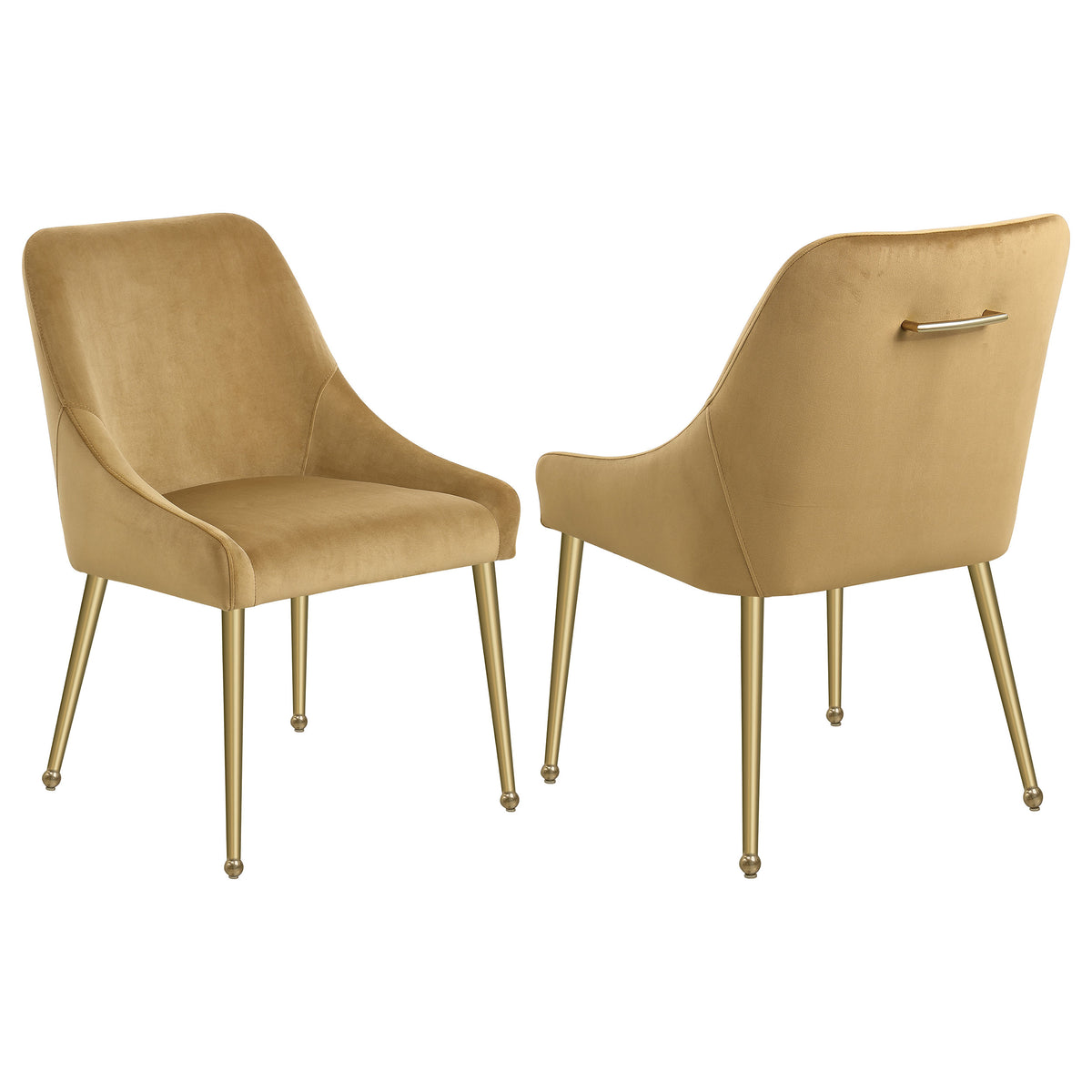 Orleans Furniture - Coaster - Mayette Upholstered Dining Side Chair Cognac (Set of 2) - 107582