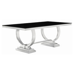 Antoine 7-piece Rectangular Glass Top Dining Set Chrome