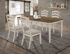Orleans Furniture - Coaster - Ronnie 5-piece Rectangular Dining Table Set Rustic Cream - 108051-S5