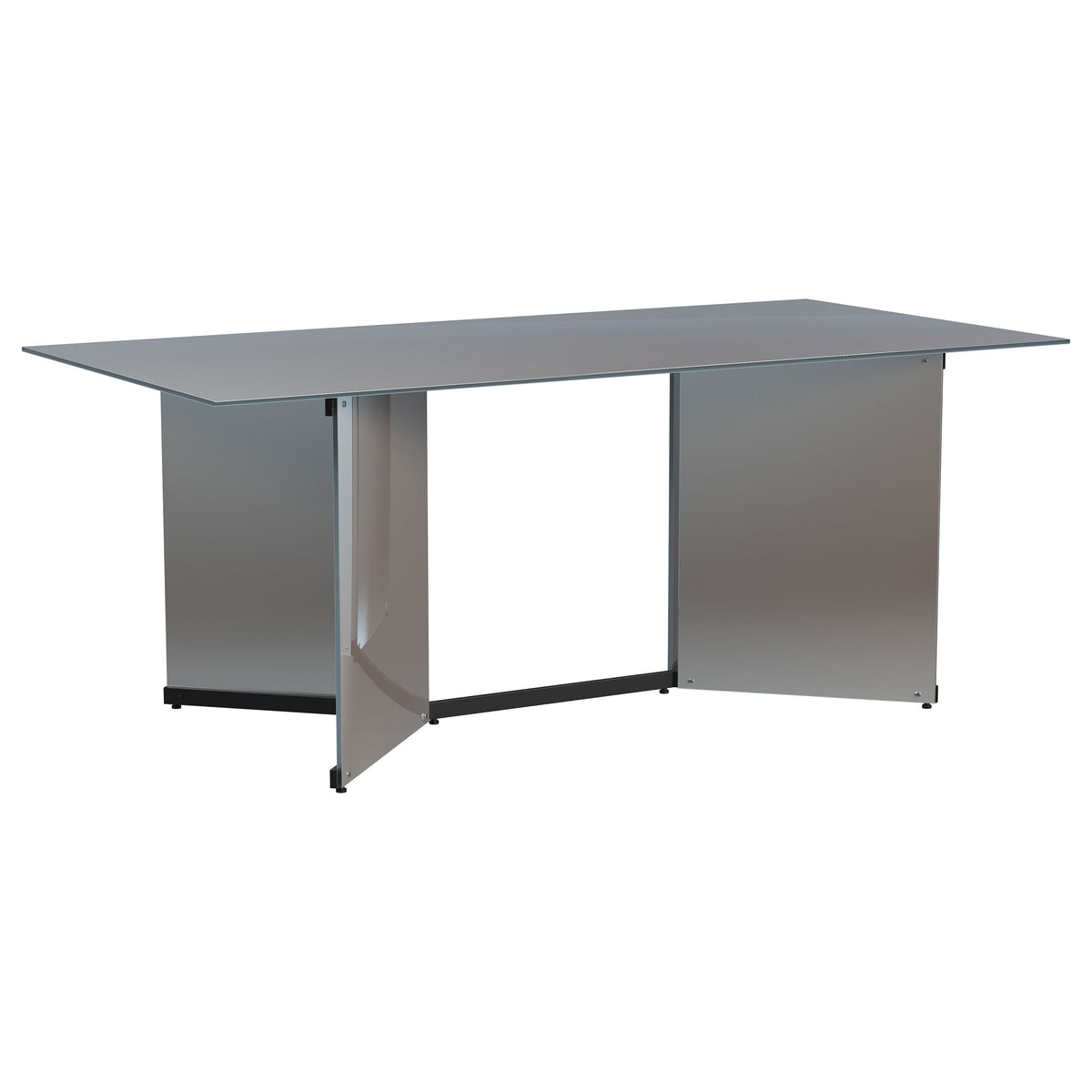 Orleans Furniture - Coaster - Emery 76-inch Rectangular Mirrored Dining Table Silver - 108091