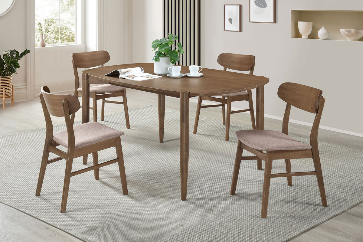 Orleans Furniture - Coaster - Dortch 5-piece Oval Solid Wood Dining Set Walnut - 108461-S5
