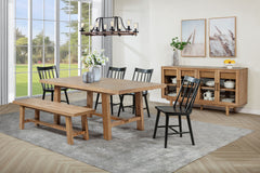 Orleans Furniture - Coaster - Middleton 6-piece Extension Leaf Dining Set Brown and Black - 108540-S6B