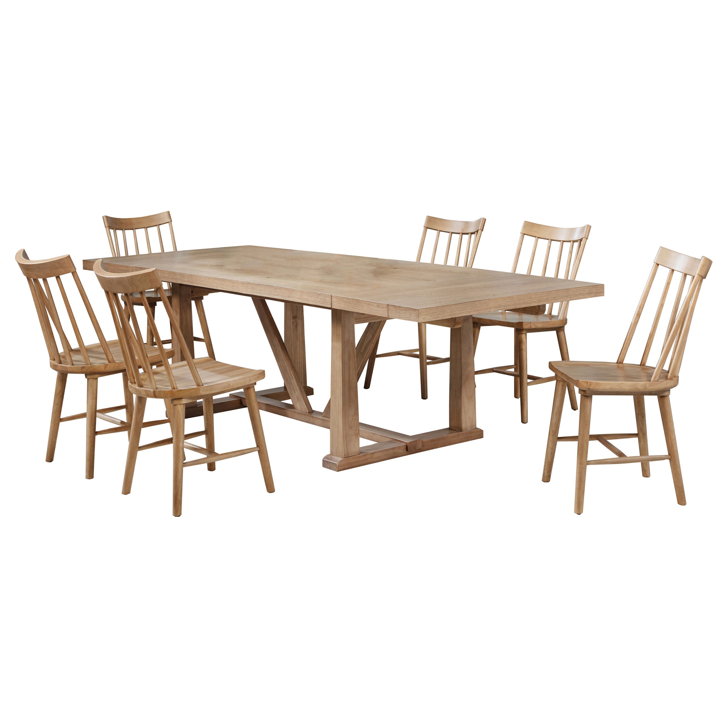 Middleton 7-piece Extension Leaf Dining Set Natural Brown