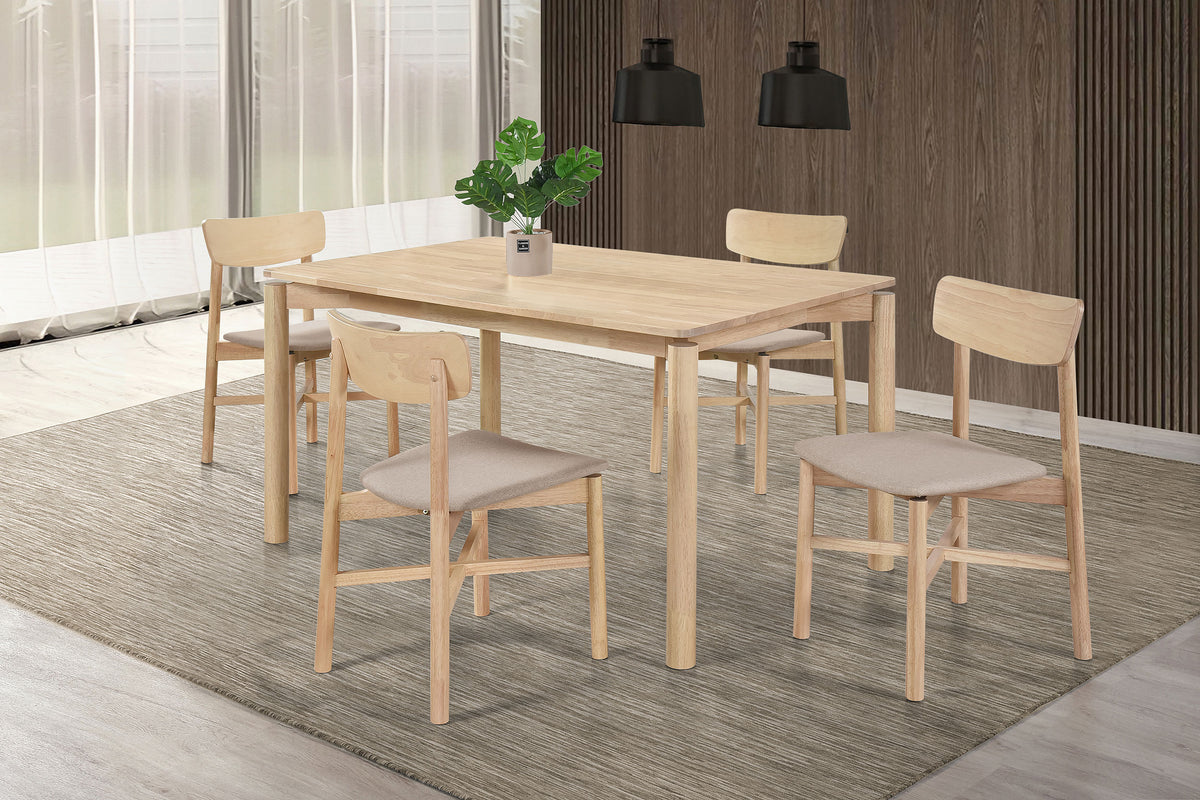 Orleans Furniture - Coaster - Parkridge 5-piece 59-inch Wood Dining Set White Washed - 108551-S5