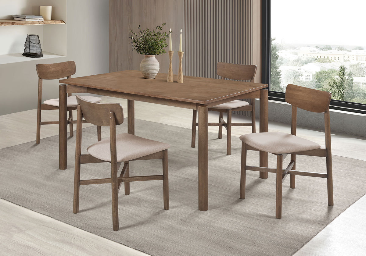 Orleans Furniture - Coaster - Parkridge 5-piece 59-inch Wood Dining Set Natural Walnut - 108561-S5