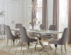 Orleans Furniture - Coaster - Antoine 7-piece Rectangular Glass Top Dining Table Set Grey - 108811-S7G