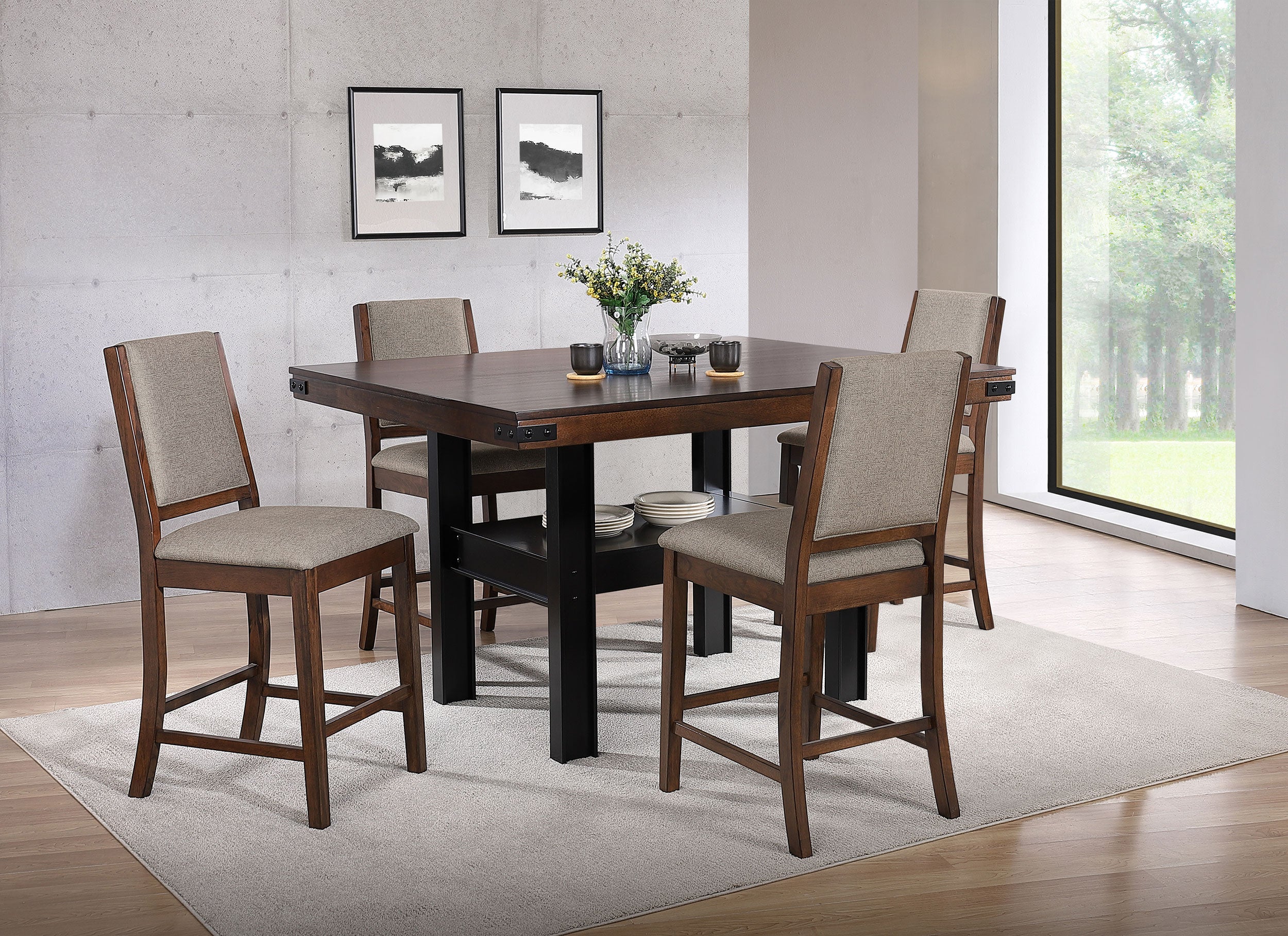 Orleans Furniture - Coaster - Patterson 5-piece Counter Height Dining Set Mango Oak  - 108888-S5