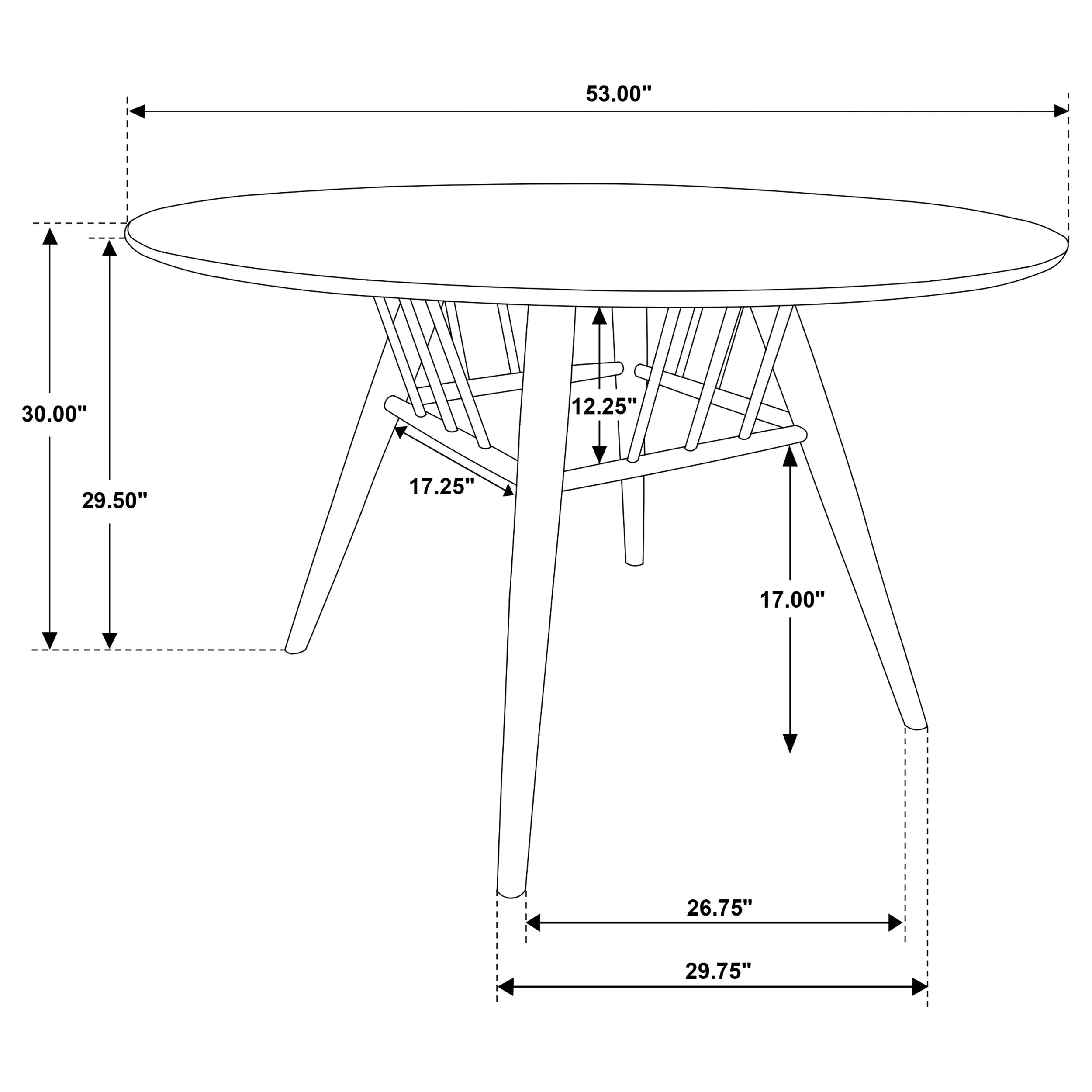 Everton 5-piece Round 53-inch Dining Table Set Dark Walnut