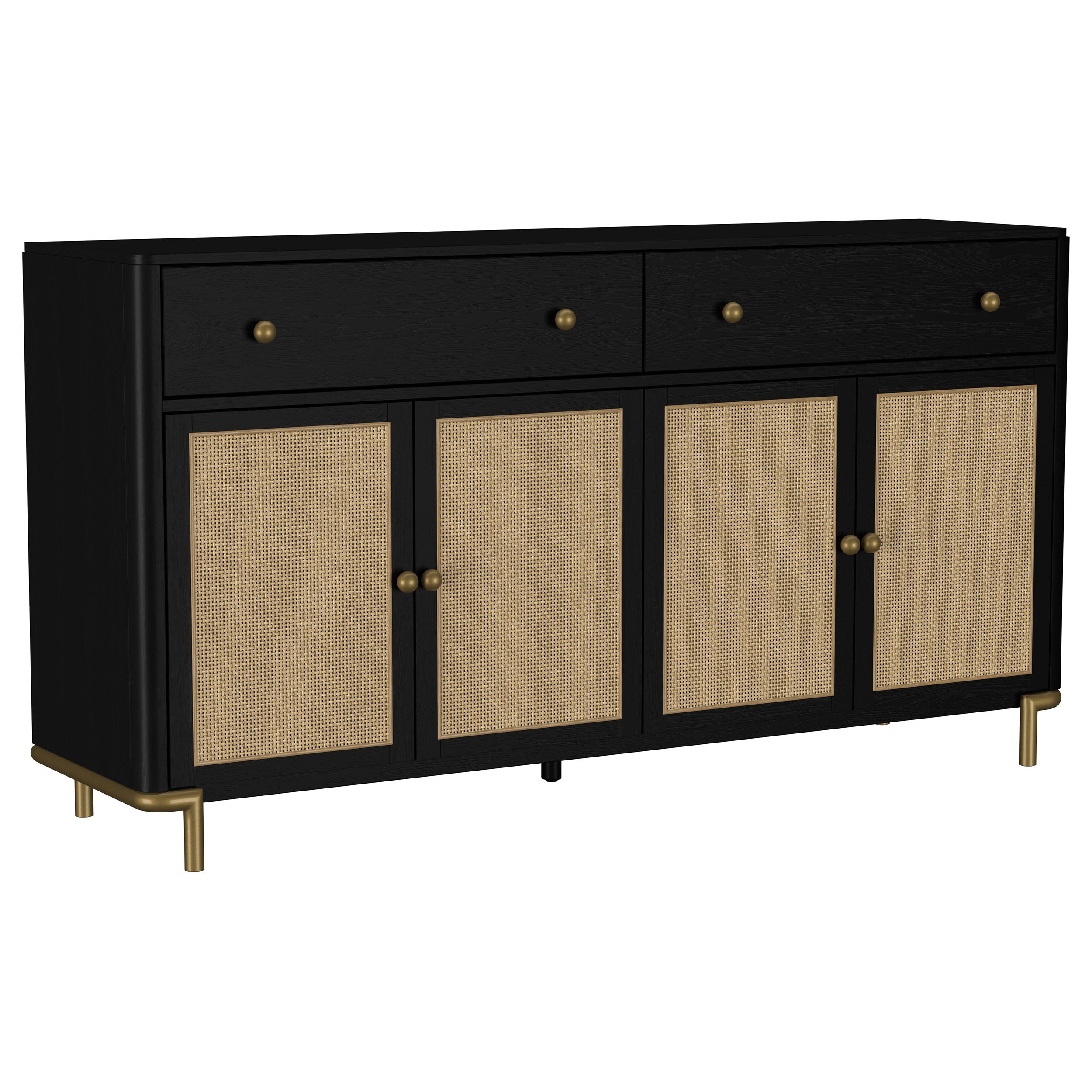 Orleans Furniture - Coaster - Arini 2-drawer Cane Door Dining Sideboard Server Black - 108935BLK