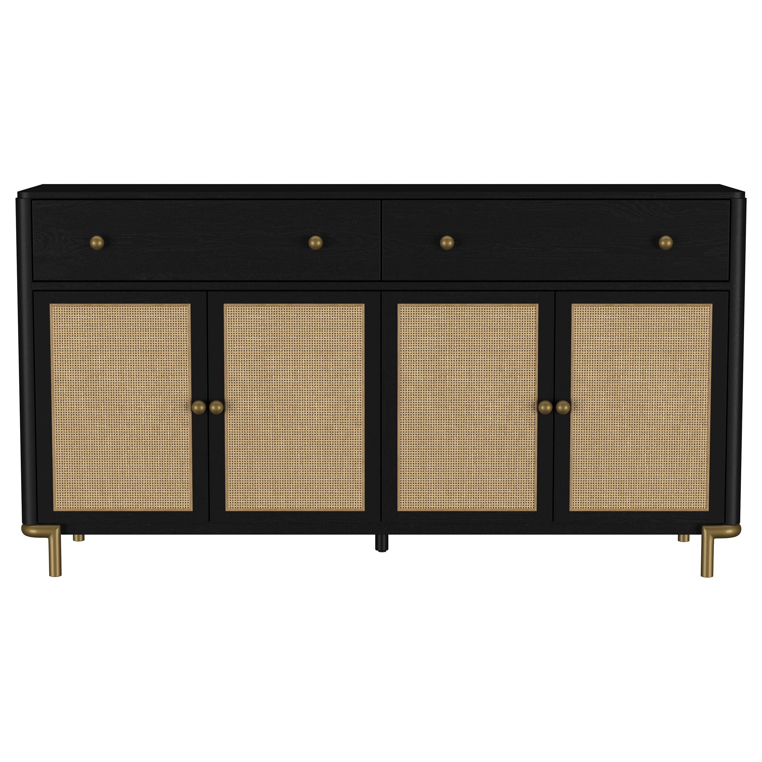 Arini 2-drawer Cane Door Dining Sideboard Server Black