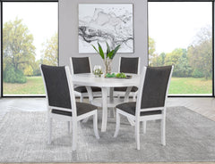 Orleans Furniture - Coaster - Judd 5-piece 54-inch Round Wood Dining Table Set Pearl White - 109330-S5