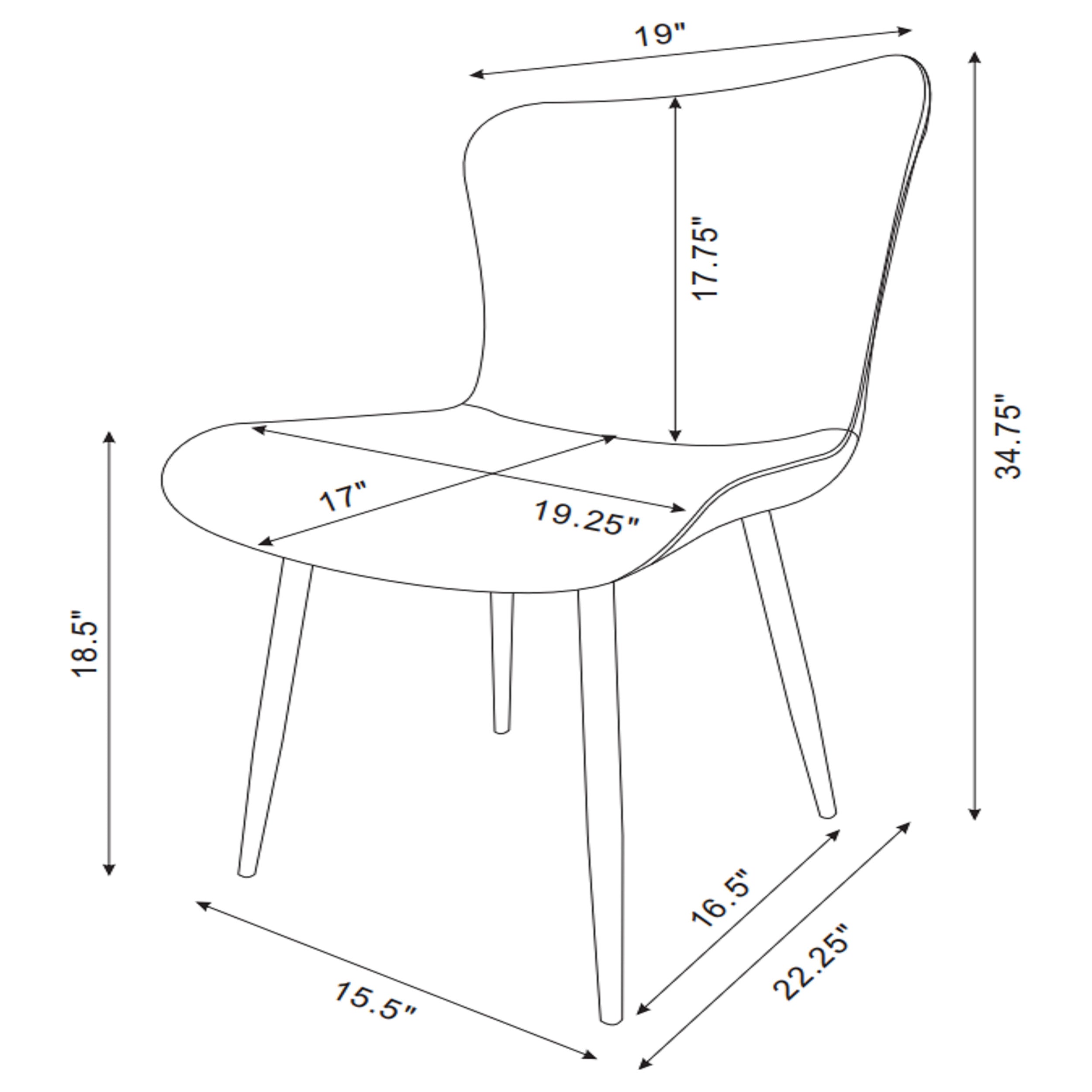 Horizon Upholstered Dining Side Chair Warm Grey (Set of 2)