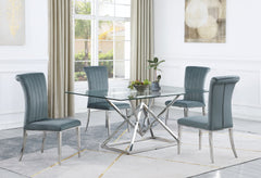Orleans Furniture - Coaster - Beaufort 5-piece Rectangular Dining Set Chrome and Grey - 109451-S5