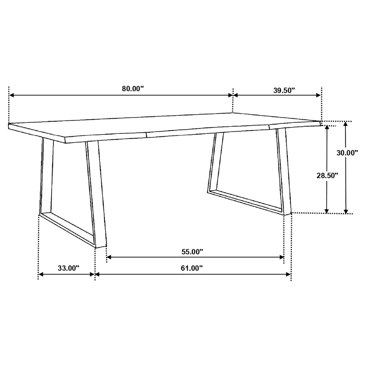 Orleans Furniture - Coaster - Ditman 80-inch Live Edge Dining Table Grey Sheesham - 110181