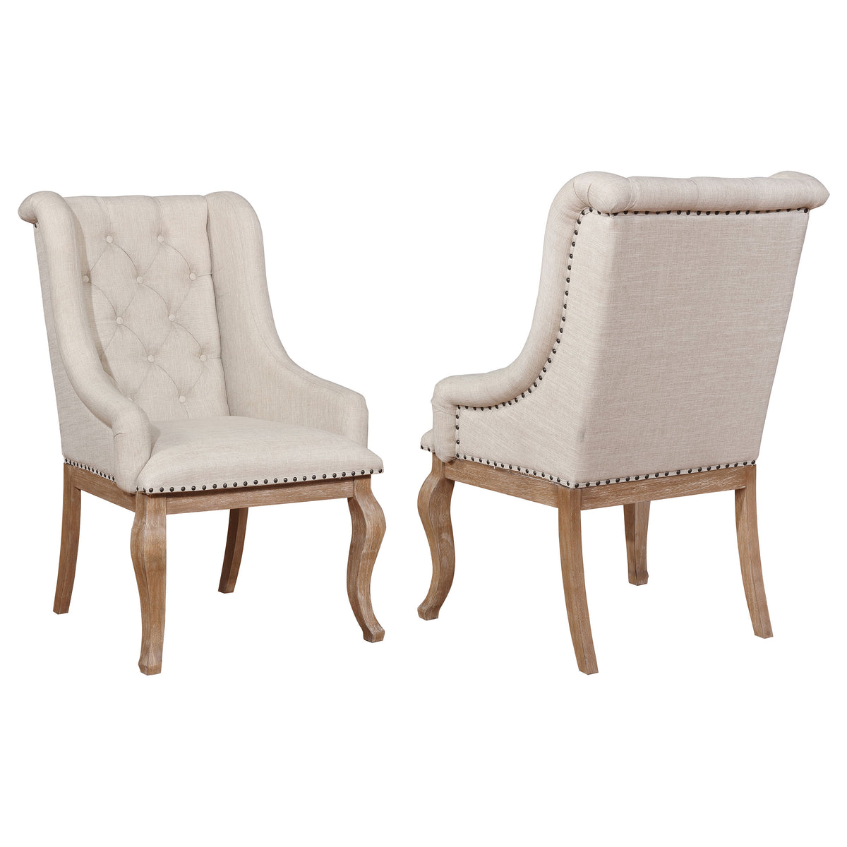 Orleans Furniture - Coaster - Brockway Upholstered Arm Chair Barley Brown (Set of 2) - 110293