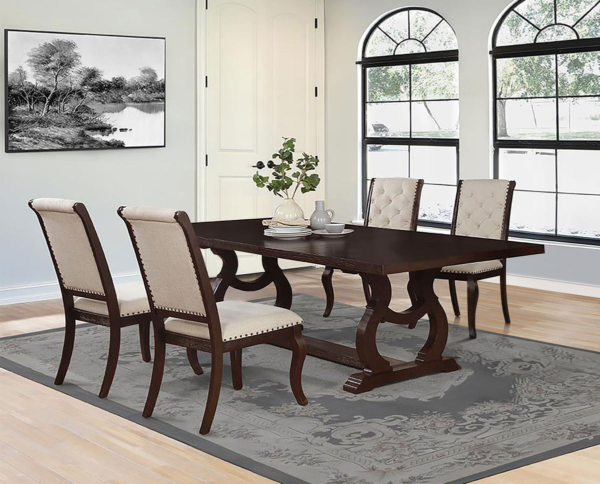 Orleans Furniture - Coaster - Brockway 5-piece Extension Leaf Dining Set Antique Java - 110311-S5