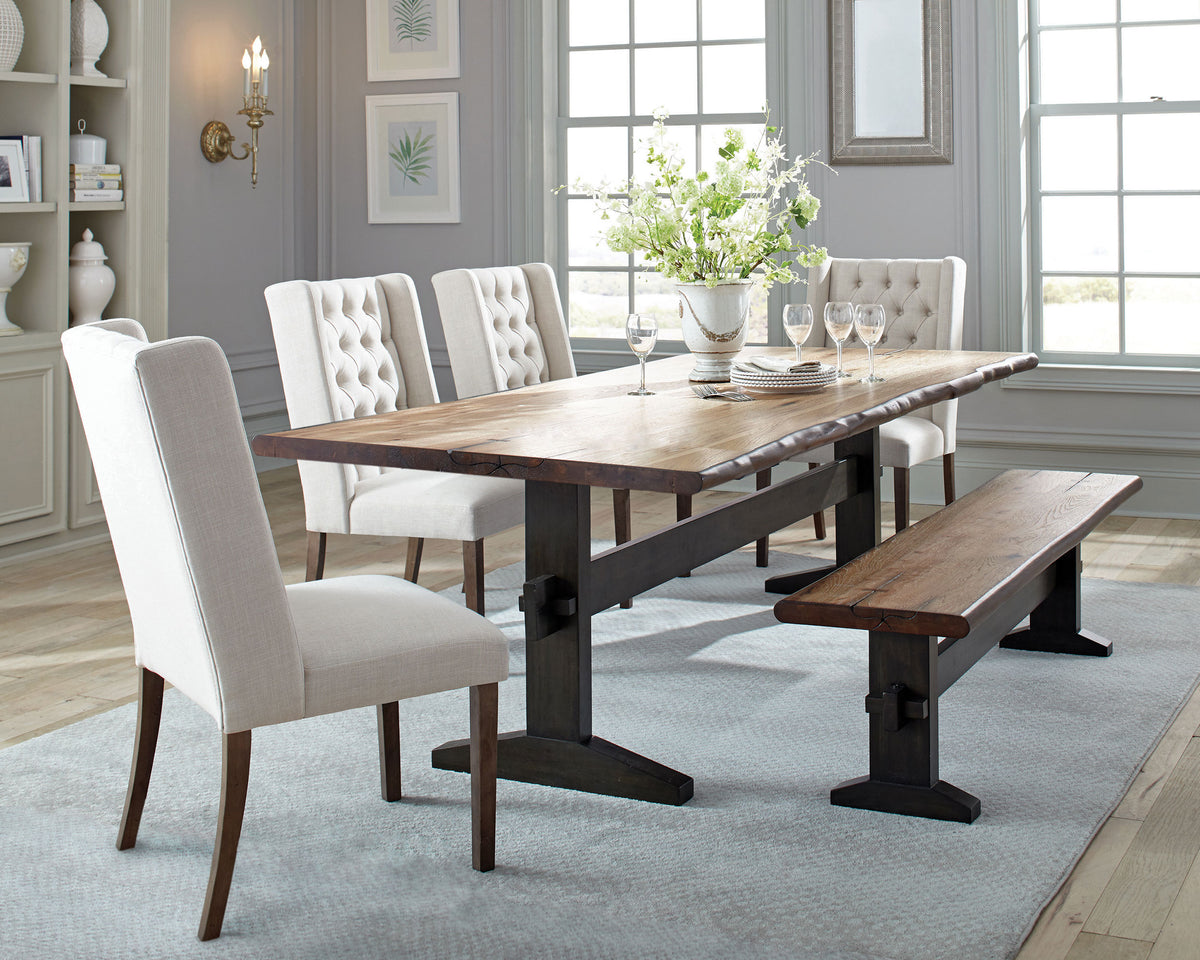 Orleans Furniture - Coaster - Bexley 6-piece Rectangular Live Edge Dining Table Set Honey - 110331-S6