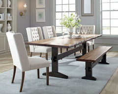 Orleans Furniture - Coaster - Bexley 6-piece Rectangular Live Edge Dining Table Set Honey - 110331-S6