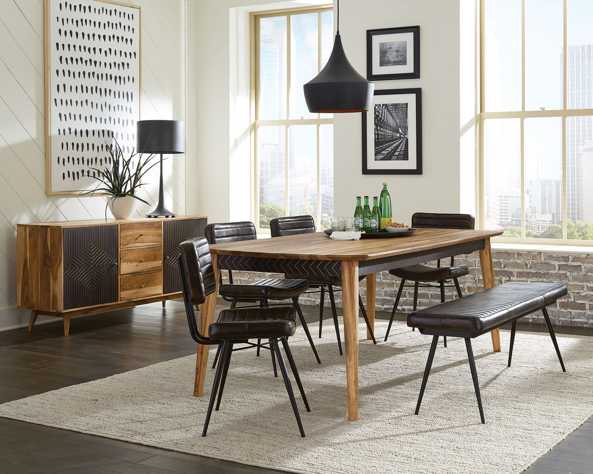 Orleans Furniture - Coaster - Partridge 6-piece Dining Set Natural Sheesham and Espresso - 110571-S6E