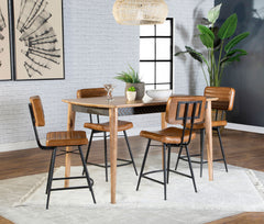 Orleans Furniture - Coaster - Partridge 5-piece Counter Dining Set Sheesham and Camel - 110578-S5C