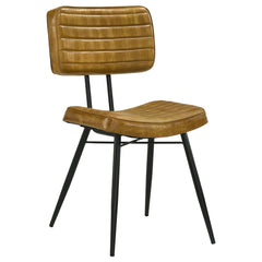 Orleans Furniture - Coaster - Misty Leather Upholstered Dining Side Chair Camel (Set of 2) - 110642