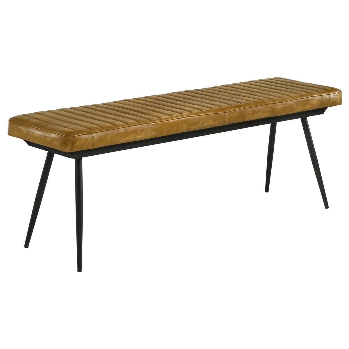 Orleans Furniture - Coaster - Misty Leather Upholstered Dining Bench Antique Camel - 110643