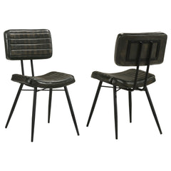 Orleans Furniture - Coaster - Misty Leather Upholstered Dining Chair Espresso (Set of 2) - 110652