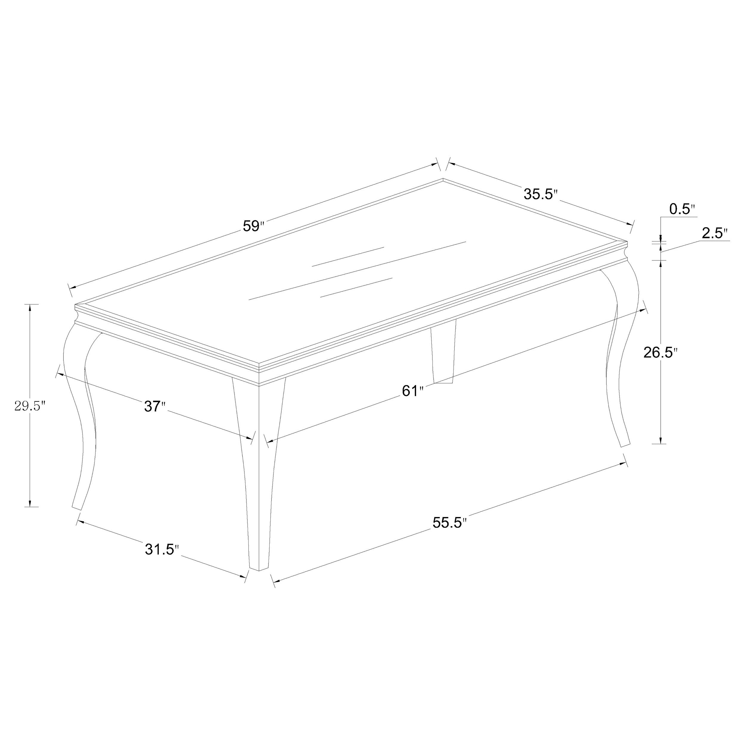 Carone 5-piece 61-inch Rectangular White Glass Dining Set Black