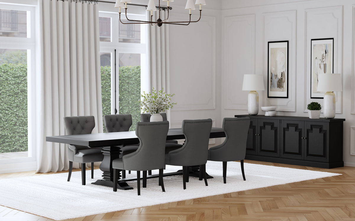 Orleans Furniture - Coaster - Florence 7-piece 126-inch Extension Dining Table Set Grey - 115531-S7G