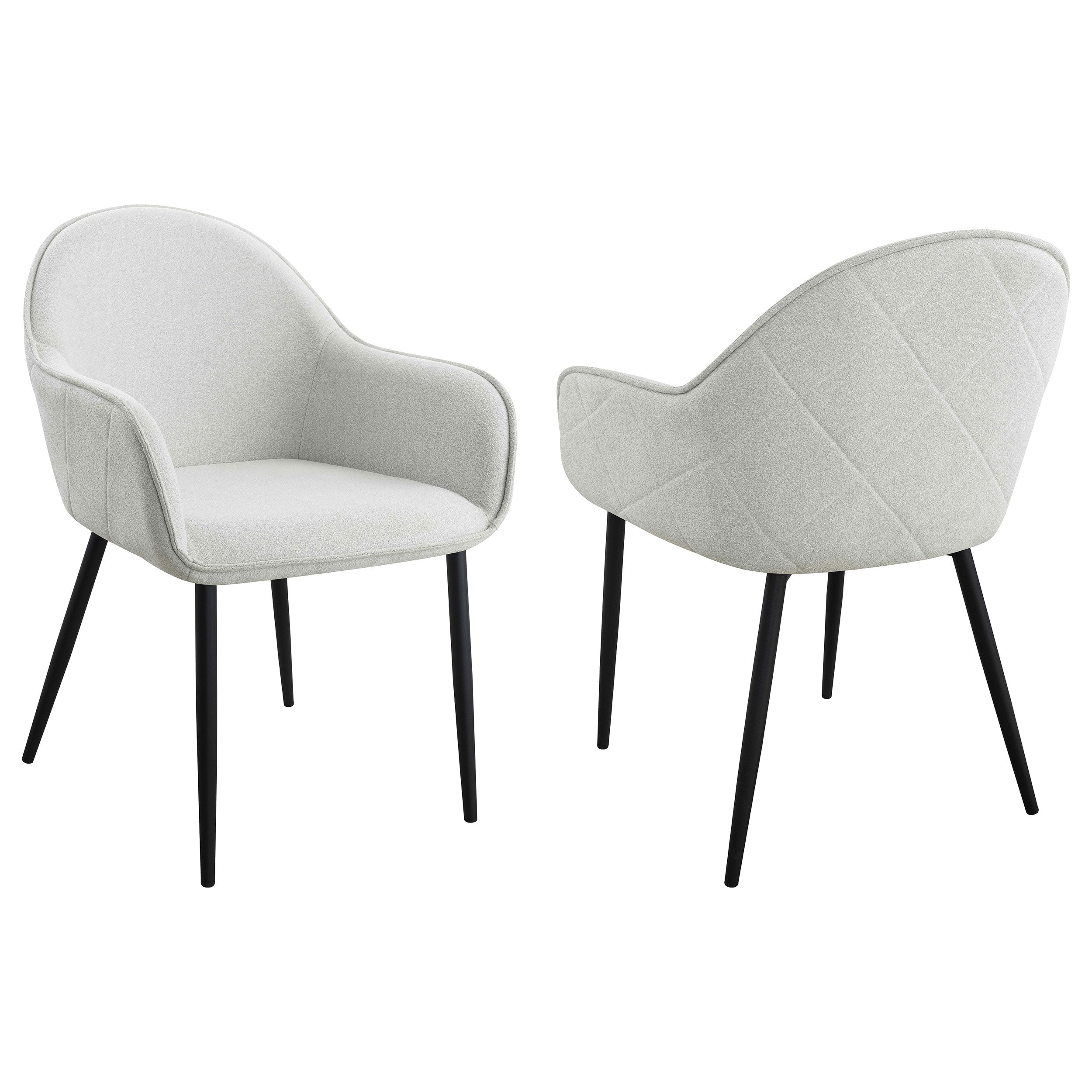 Orleans Furniture - Coaster - Emma Fabric Upholstered Dining Arm Chair Fog Grey (Set of 2) - 115592