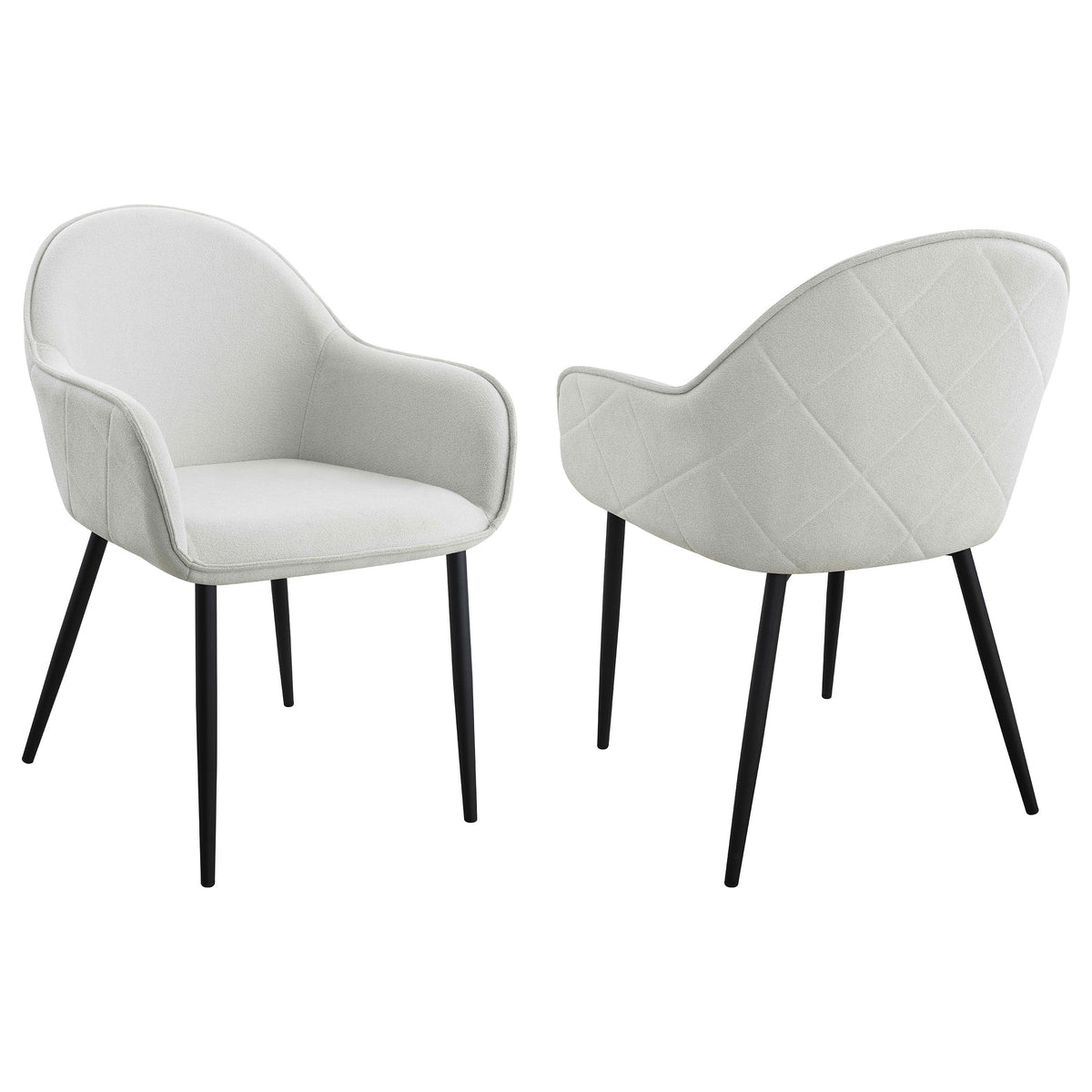 Orleans Furniture - Coaster - Emma Fabric Upholstered Dining Arm Chair Fog Grey (Set of 2) - 115592