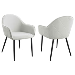 Orleans Furniture - Coaster - Emma Fabric Upholstered Dining Arm Chair Fog Grey (Set of 2) - 115592