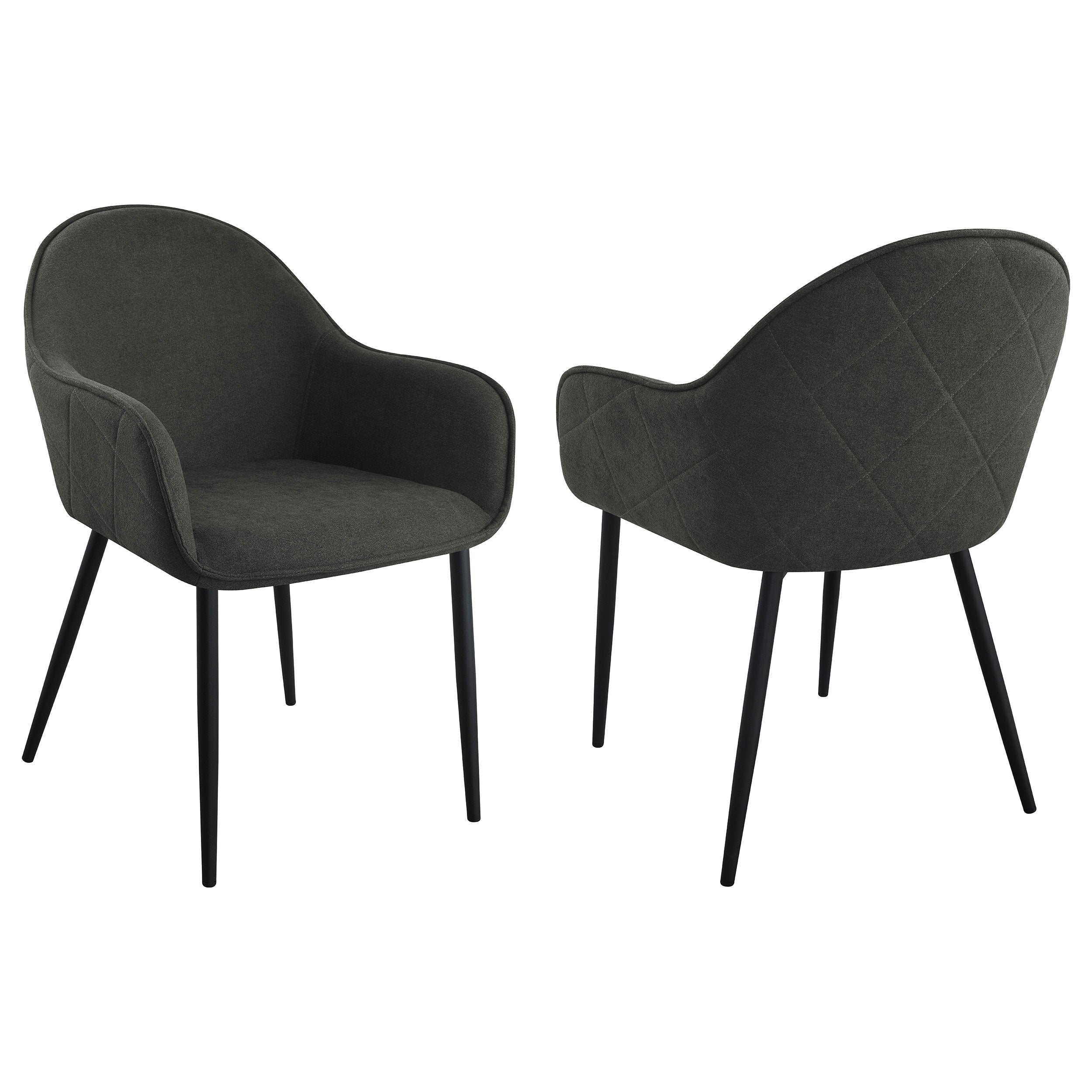 Orleans Furniture - Coaster - Emma Fabric Upholstered Dining Arm Chair Charcoal (Set of 2) - 115593