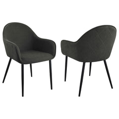 Orleans Furniture - Coaster - Emma Fabric Upholstered Dining Arm Chair Charcoal (Set of 2) - 115593