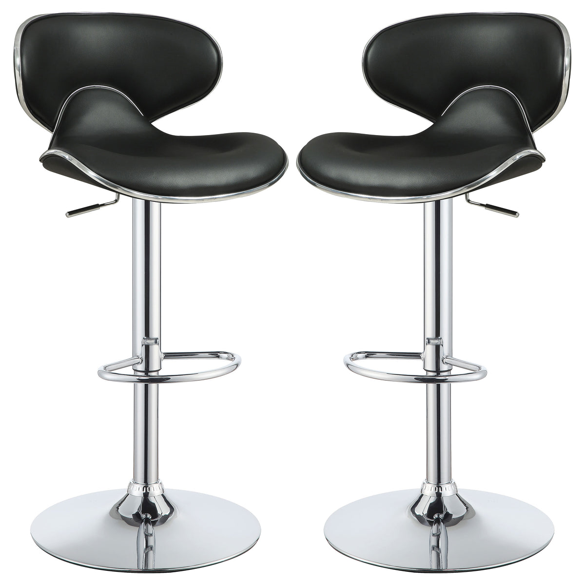 Orleans Furniture - Coaster - Edenton Upholstered Adjustable Bar Stool Black (Set of 2) - 120359