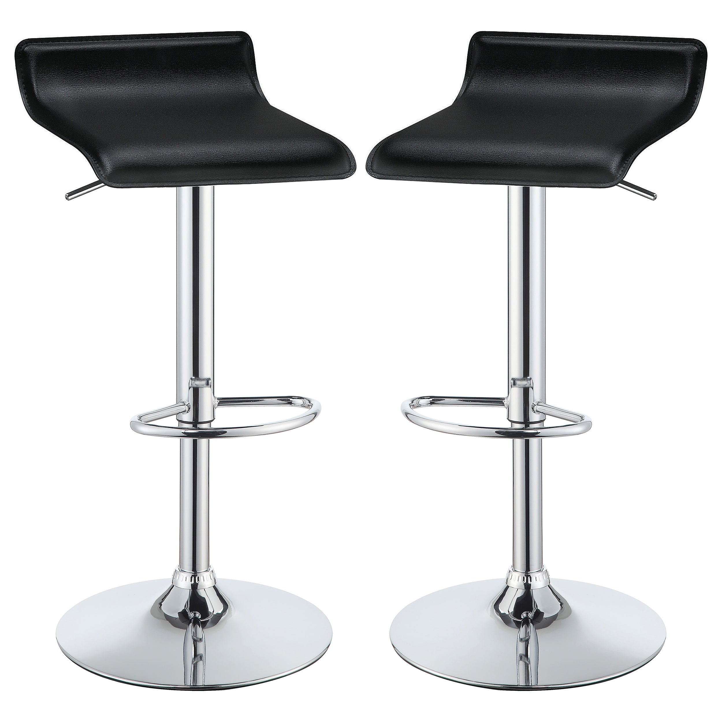 Orleans Furniture - Coaster - Bidwell Upholstered Adjustable Bar Stool Black (Set of 2) - 120390