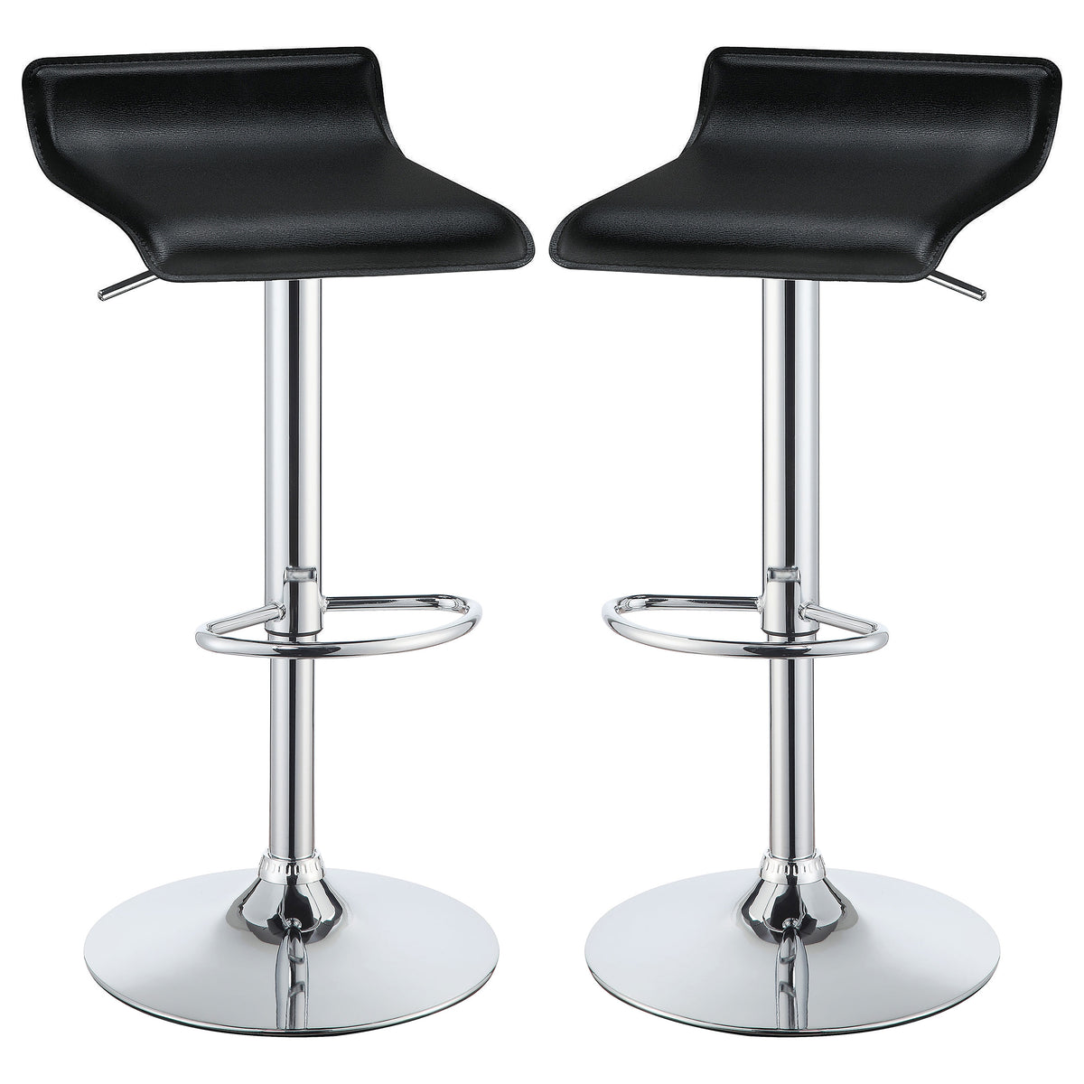 Orleans Furniture - Coaster - Bidwell Upholstered Adjustable Bar Stool Black (Set of 2) - 120390